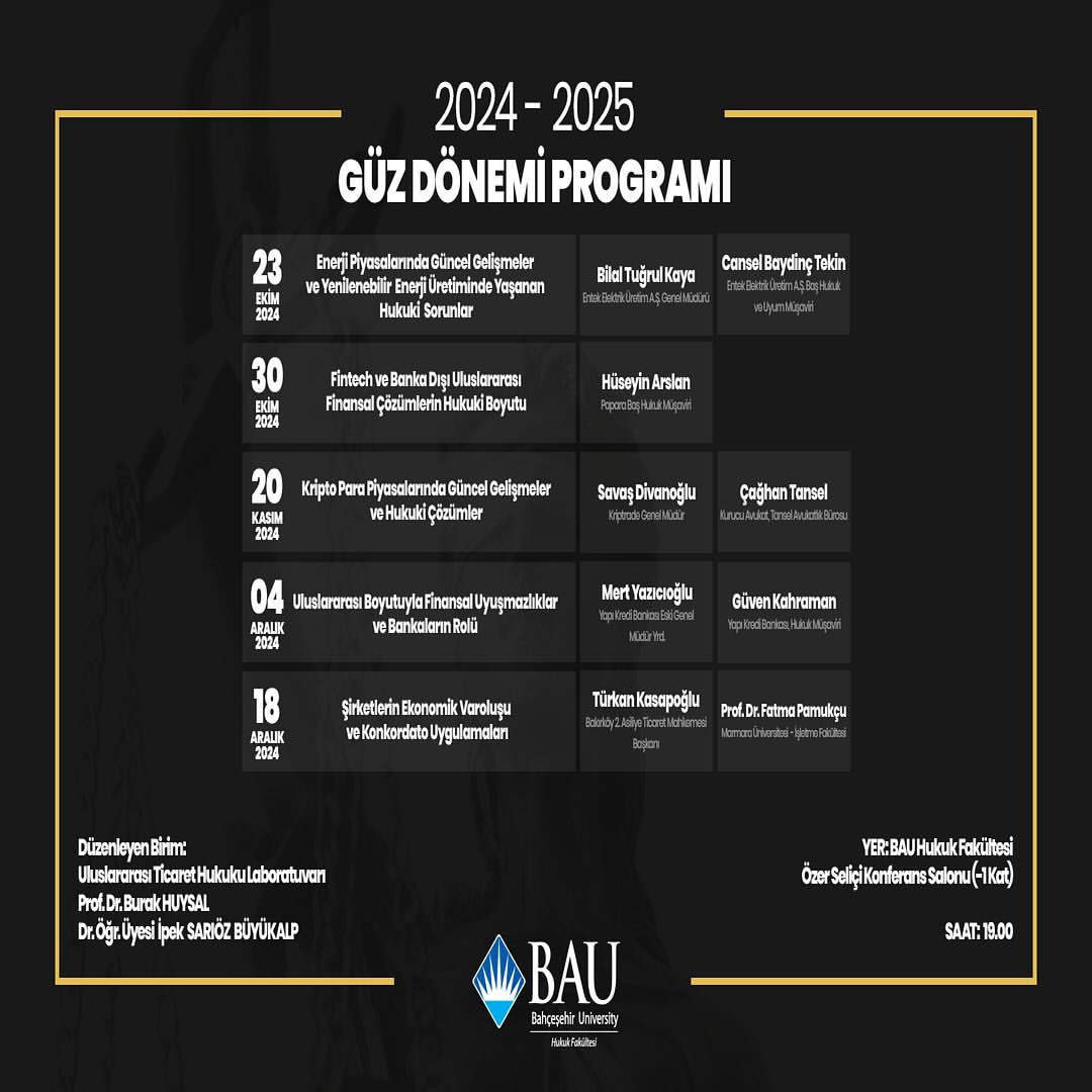 2024 - 2025 GÜZ DÖNEMI PROGRAMI