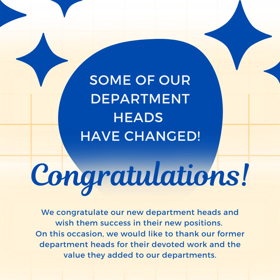 Changes in Some Departments Head of Department