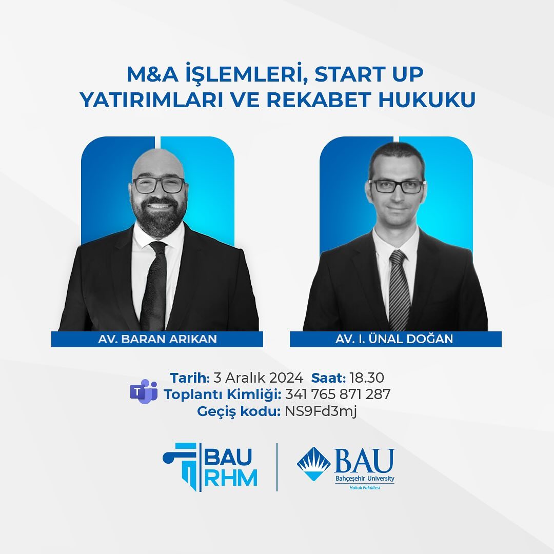 M&A ISLEMLERI, START UP YATIRIMLARI VE REKABET HUKUKU