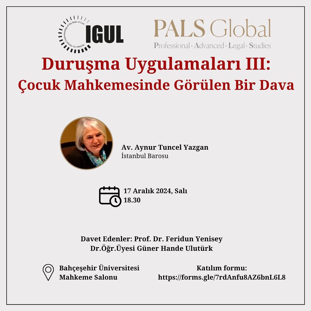 Duruşma Uygulamaları III: Çocuk Mahkemesinde Görülen Bir Dava