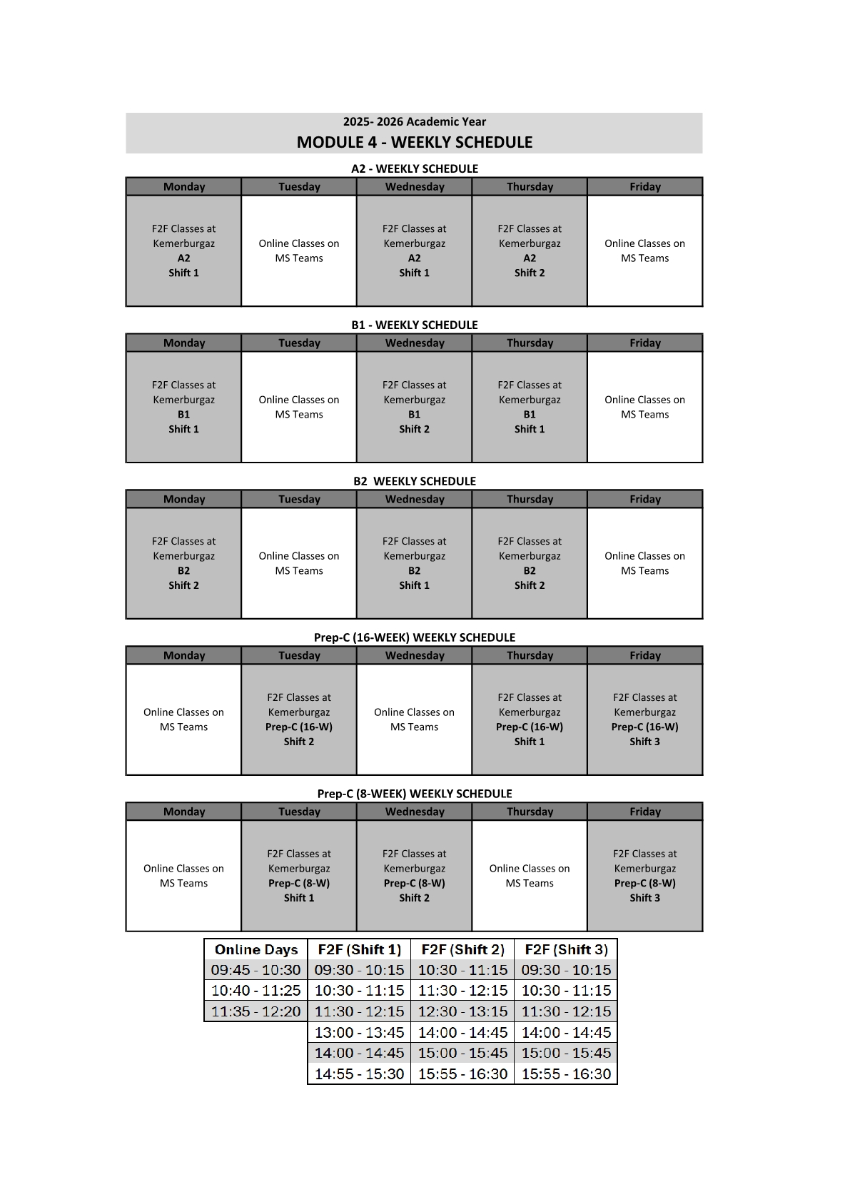 Module 4 - Classes, Rooms and Schedules | BAU