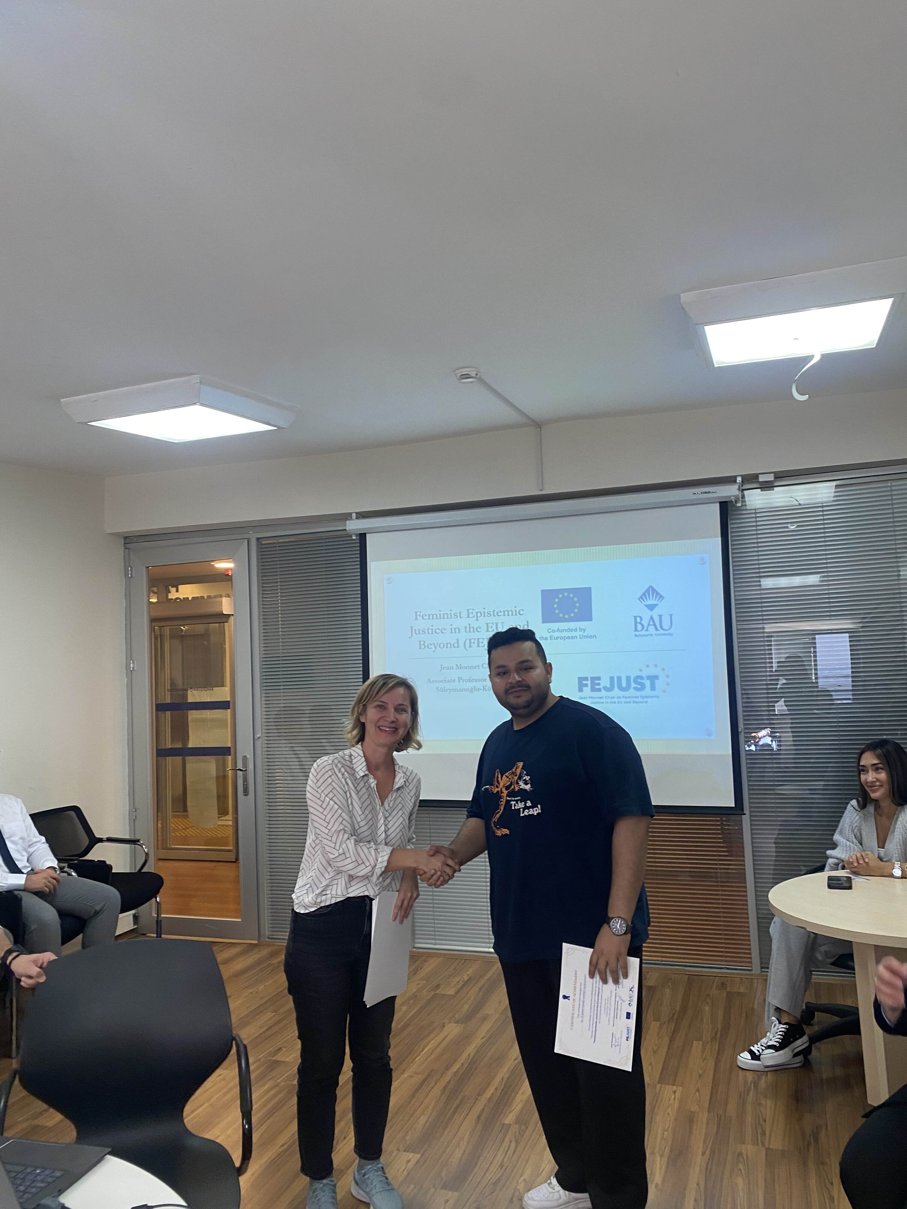 Certificate Award Ceremony: Honoring Success in the FEJUST Project