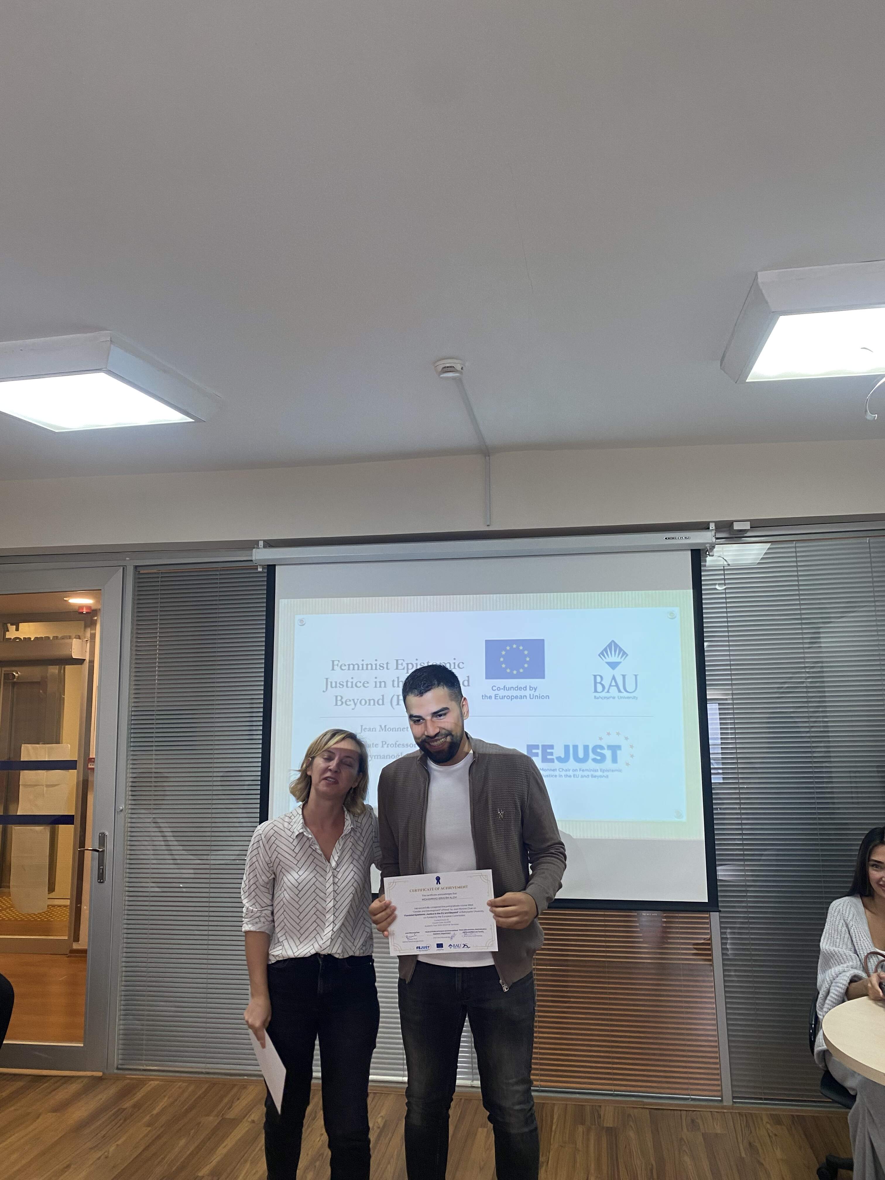 Certificate Award Ceremony: Honoring Success in the FEJUST Project