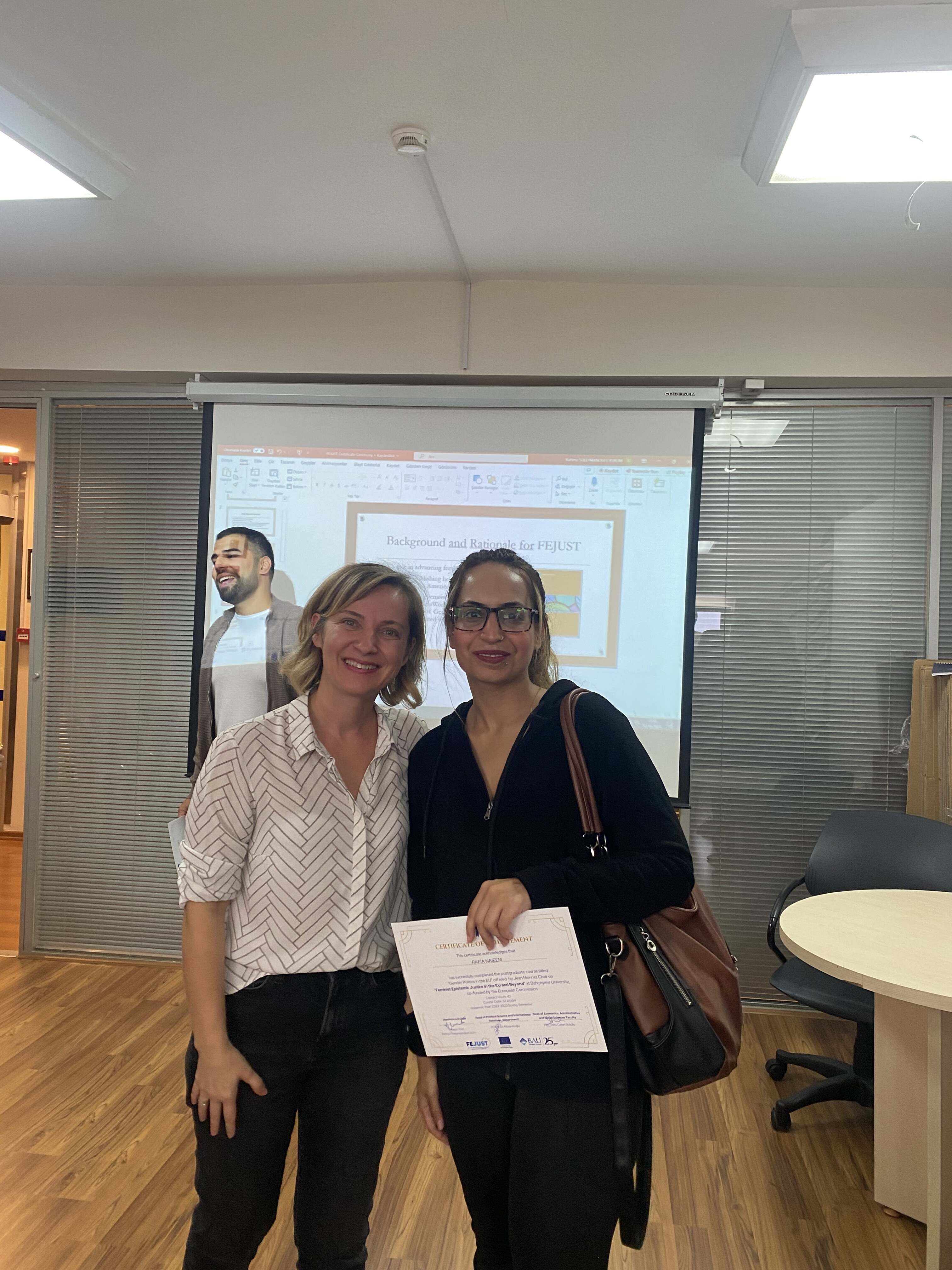 Certificate Award Ceremony: Honoring Success in the FEJUST Project