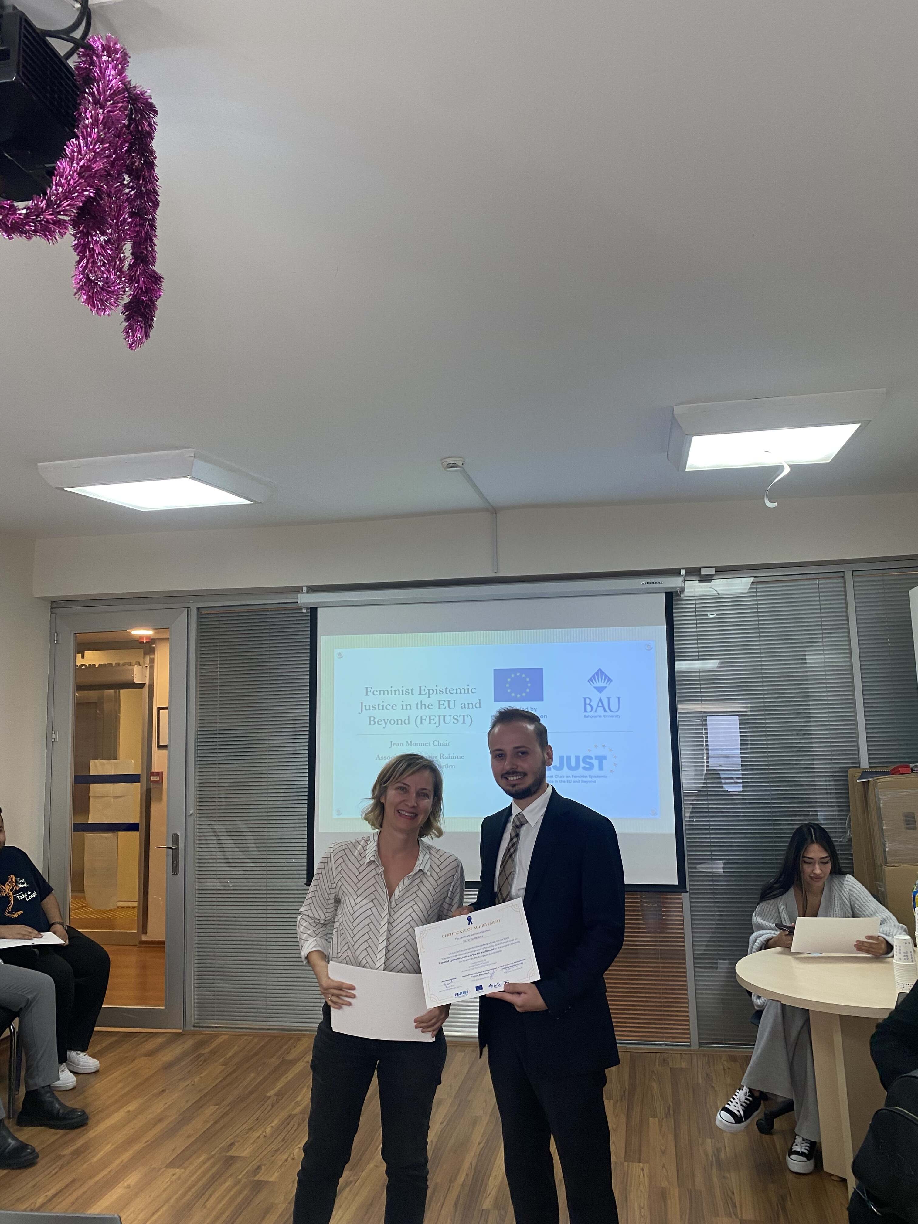 Certificate Award Ceremony: Honoring Success in the FEJUST Project