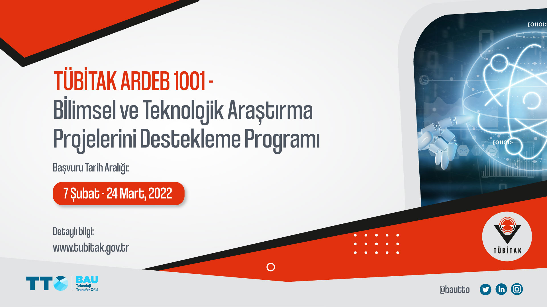 TÜBİTAK ARDEB 1001 2022 Yılı 1. Dönem Çağrısı Açıldı!