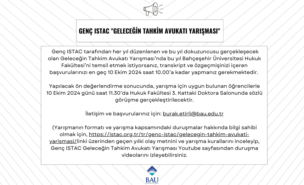 Genç ISTAC "Geleceğin Tahkim Avukatı Yarışması"