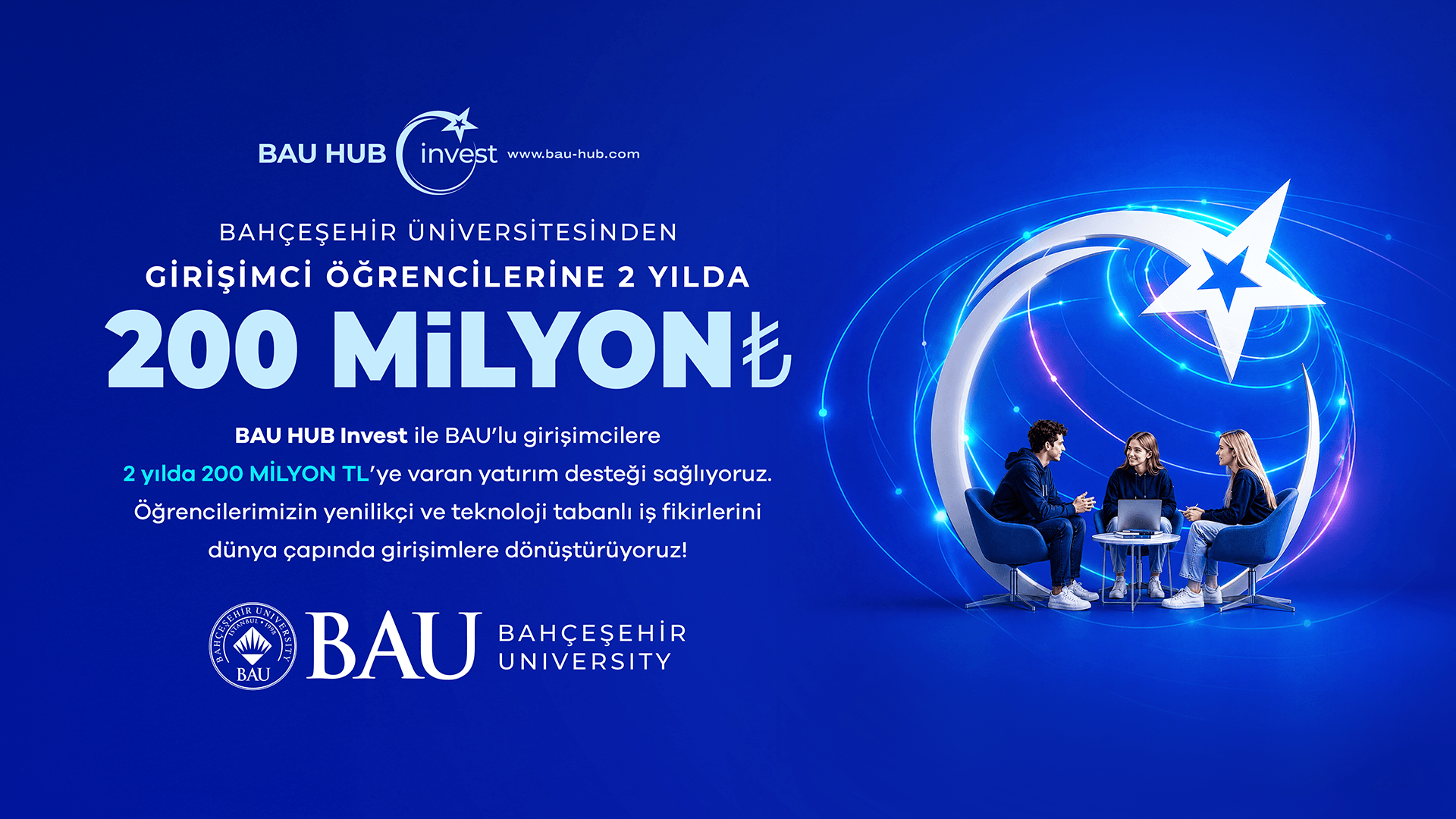 BAU'dan Girişimci Öğrencilere 2 Yılda 200 Milyon TL