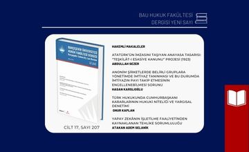 Bahçeşehir Üniversitesi Hukuk Fakültesi Dergimizin Mart-Nisan 207. Sayısı Yayımlandı!